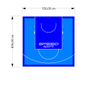 83M2/896X926CM BŁĘKITNO-NIEBIESKIE BOISKO DO KOSZYKÓWKI SPEEDSPORT HEXA POWER PRO
