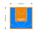 83M2/896X926CM BŁĘKITNO-POMARAŃCZOWE BOISKO DO KOSZYKÓWKI SPEEDSPORT HEXA POWER PRO