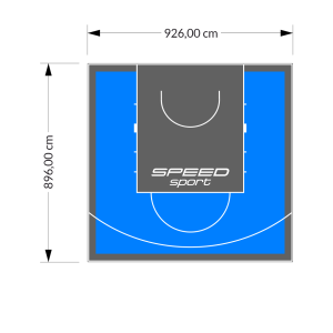 83M2/896X926CM BŁĘKITNO-GRAFITOWE BOISKO DO KOSZYKÓWKI SPEEDSPORT HEXA POWER PRO