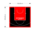 83M2/896X926CM CZARNO-CZERWONE BOISKO DO KOSZYKÓWKI SPEEDSPORT HEXA POWER PRO