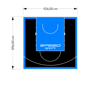 83M2/896X926CM CZARNO-BŁĘKITNE BOISKO DO KOSZYKÓWKI SPEEDSPORT HEXA POWER PRO