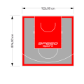 83M2/896X926CM SZARO-CZERWONE BOISKO DO KOSZYKÓWKI SPEEDSPORT HEXA POWER PRO