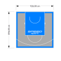 83M2/896X926CM SZARO-BŁĘKITNE BOISKO DO KOSZYKÓWKI SPEEDSPORT HEXA POWER PRO