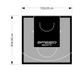 83M2/896X926CM SZARO-CZARNE BOISKO DO KOSZYKÓWKI SPEEDSPORT HEXA POWER PRO