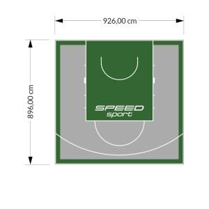 83M2/896X926CM SZARO-ZIELONE BOISKO DO KOSZYKÓWKI SPEEDSPORT HEXA POWER PRO