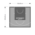 83M2/896X926CM SZARO-GRAFITOWE BOISKO DO KOSZYKÓWKI SPEEDSPORT HEXA POWER PRO
