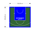 83M2/896X926CM ZIELONO-NIEBIESKIE BOISKO DO KOSZYKÓWKI SPEEDSPORT HEXA POWER PRO