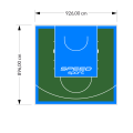 83M2/896X926CM ZIELONO-BŁĘKITNE BOISKO DO KOSZYKÓWKI SPEEDSPORT HEXA POWER PRO