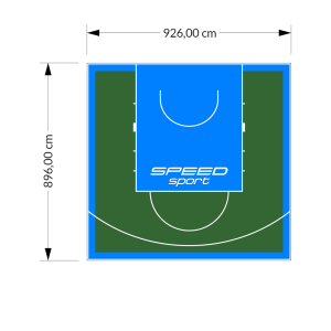83M2/896X926CM ZIELONO-BŁĘKITNE BOISKO DO KOSZYKÓWKI SPEEDSPORT HEXA POWER PRO