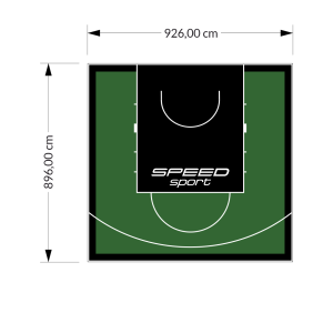 83M2/896X926CM ZIELONO-CZARNE BOISKO DO KOSZYKÓWKI SPEEDSPORT HEXA POWER PRO