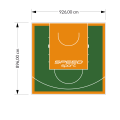 83M2/896X926CM ZIELONO-POMARAŃCZOWE BOISKO DO KOSZYKÓWKI SPEEDSPORT HEXA POWER PRO