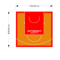 83M2/896X926CM POMARAŃCZOWO-CZERWONE BOISKO DO KOSZYKÓWKI SPEEDSPORT HEXA POWER PRO