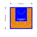 83M2/896X926CM POMARAŃCZOWO-NIEBIESKIE BOISKO DO KOSZYKÓWKI SPEEDSPORT HEXA POWER PRO