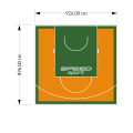 83M2/896X926CM POMARAŃCZOWO-ZIELONE BOISKO DO KOSZYKÓWKI SPEEDSPORT HEXA POWER PRO