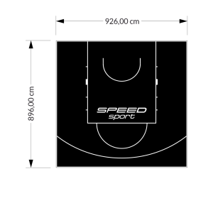 83M2/896X926CM CZARNE BOISKO DO KOSZYKÓWKI SPEEDSPORT HEXA POWER PRO