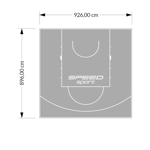 83M2/896X926CM SZARE BOISKO DO KOSZYKÓWKI SPEEDSPORT HEXA POWER PRO