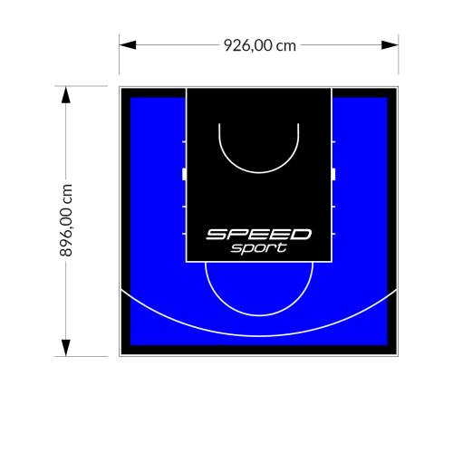 83M2/896X926CM NIEBIESKO-CZARNE BOISKO DO KOSZYKÓWKI SPEEDSPORT HEXA POWER PRO