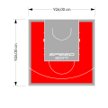 86M2/926X926CM CZERWONO-SZARE BOISKO DO KOSZYKÓWKI SPEEDSPORT HEXA POWER PRO