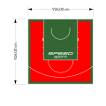 86M2/926X926CM CZERWONO-ZIELONE BOISKO DO KOSZYKÓWKI SPEEDSPORT HEXA POWER PRO