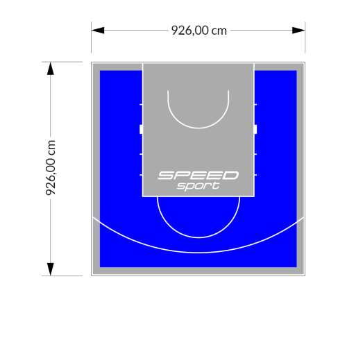 86M2/926X926CM NIEBIESKO-SZARE BOISKO DO KOSZYKÓWKI SPEEDSPORT HEXA POWER PRO