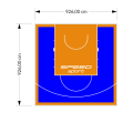 86M2/926X926CM NIEBIESKO-POMARAŃCZOWE BOISKO DO KOSZYKÓWKI SPEEDSPORT HEXA POWER PRO