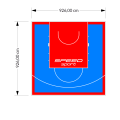 86M2/926X926CM BŁĘKITNO-CZERWONE BOISKO DO KOSZYKÓWKI SPEEDSPORT HEXA POWER PRO