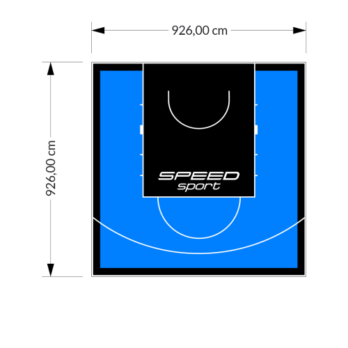 86M2/926X926CM BŁĘKITNO-CZARNE BOISKO DO KOSZYKÓWKI SPEEDSPORT HEXA POWER PRO