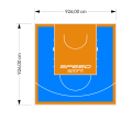 86M2/926X926CM BŁĘKITNO-POMARAŃCZOWE BOISKO DO KOSZYKÓWKI SPEEDSPORT HEXA POWER PRO