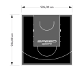 86M2/926X926CM CZARNO-GRAFITOWE BOISKO DO KOSZYKÓWKI SPEEDSPORT HEXA POWER PRO