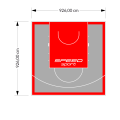86M2/926X926CM SZARO-CZERWONE BOISKO DO KOSZYKÓWKI SPEEDSPORT HEXA POWER PRO