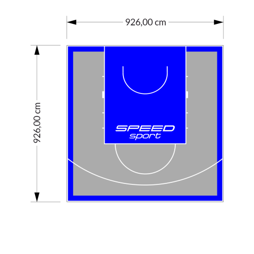 86M2/926X926CM SZARO-NIEBIESKIE BOISKO DO KOSZYKÓWKI SPEEDSPORT HEXA POWER PRO