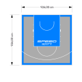 86M2/926X926CM SZARO-BŁĘKITNE BOISKO DO KOSZYKÓWKI SPEEDSPORT HEXA POWER PRO