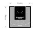 86M2/926X926CM SZARO-CZARNE BOISKO DO KOSZYKÓWKI SPEEDSPORT HEXA POWER PRO