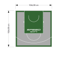 86M2/926X926CM SZARO-ZIELONE BOISKO DO KOSZYKÓWKI SPEEDSPORT HEXA POWER PRO