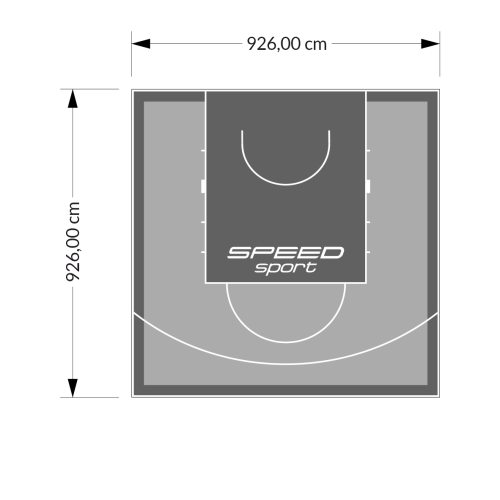 86M2/926X926CM SZARO-GRAFITOWE BOISKO DO KOSZYKÓWKI SPEEDSPORT HEXA POWER PRO