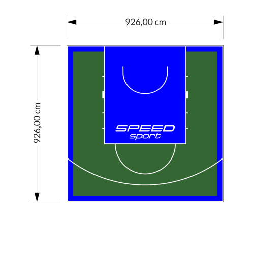 86M2/926X926CM ZIELONO-NIEBIESKIE BOISKO DO KOSZYKÓWKI SPEEDSPORT HEXA POWER PRO