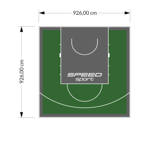 86M2/926X926CM ZIELONO-GRAFITOWE BOISKO DO KOSZYKÓWKI SPEEDSPORT HEXA POWER PRO