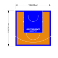 86M2/926X926CM POMARAŃCZOWO-NIEBIESKIE BOISKO DO KOSZYKÓWKI SPEEDSPORT HEXA POWER PRO