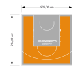 86M2/926X926CM POMARAŃCZOWO-SZARE BOISKO DO KOSZYKÓWKI SPEEDSPORT HEXA POWER PRO