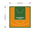 86M2/926X926CM POMARAŃCZOWO-ZIELONE BOISKO DO KOSZYKÓWKI SPEEDSPORT HEXA POWER PRO