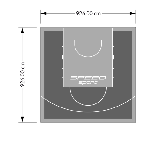 86M2/926X926CM GRAFITOWO-SZARE BOISKO DO KOSZYKÓWKI SPEEDSPORT HEXA POWER PRO