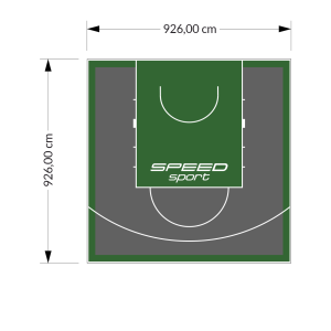 86M2/926X926CM GRAFITOWO-ZIELONE BOISKO DO KOSZYKÓWKI SPEEDSPORT HEXA POWER PRO