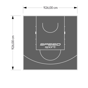 86M2/926X926CM GRAFITOWE BOISKO DO KOSZYKÓWKI SPEEDSPORT HEXA POWER PRO