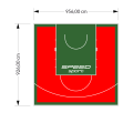 89M2/926X956CM CZERWONO-ZIELONE BOISKO DO KOSZYKÓWKI SPEEDSPORT HEXA POWER PRO