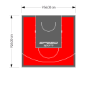 89M2/926X956CM CZERWONO-GRAFITOWE BOISKO DO KOSZYKÓWKI SPEEDSPORT HEXA POWER PRO