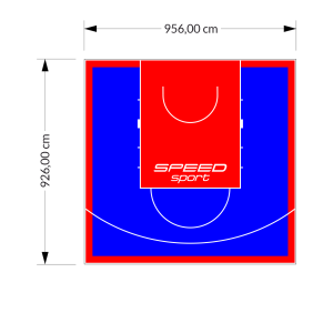 89M2/926X956CM NIEBIESKO-CZERWONE BOISKO DO KOSZYKÓWKI SPEEDSPORT HEXA POWER PRO