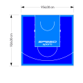 89M2/926X956CM NIEBIESKO-BŁĘKITNE BOISKO DO KOSZYKÓWKI SPEEDSPORT HEXA POWER PRO