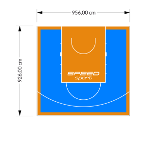 89M2/926X956CM BŁĘKITNO-POMARAŃCZOWE BOISKO DO KOSZYKÓWKI SPEEDSPORT HEXA POWER PRO