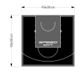 89M2/926X956CM CZARNO-GRAFITOWE BOISKO DO KOSZYKÓWKI SPEEDSPORT HEXA POWER PRO