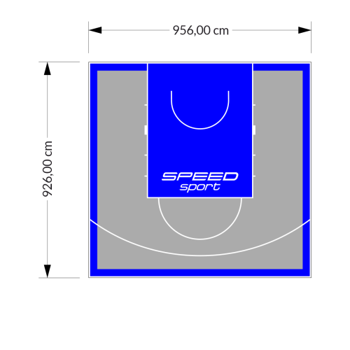 89M2/926X956CM SZARO-NIEBIESKIE BOISKO DO KOSZYKÓWKI SPEEDSPORT HEXA POWER PRO